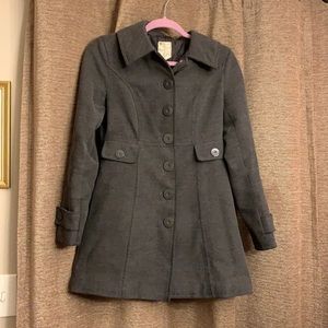 Tulle Grey lined pea coat size XS